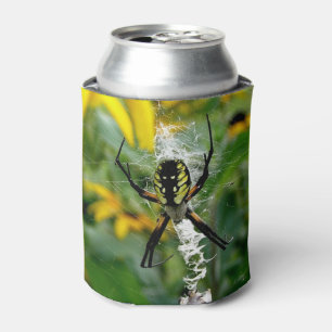 Awesome Photo Orb Spider in Web Can Cooler