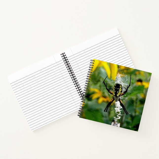 Awesome Photo Orb Spider in Web Notebook (Inside)