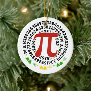 Awesome Pi Symbol Pi Day Math Teacher Ceramic Tree Decoration