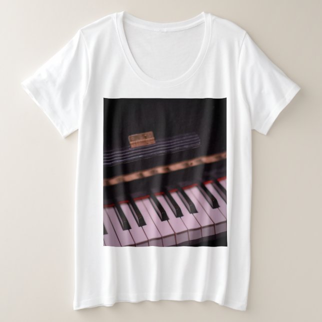 Awesome Piano Design Plus Size T-Shirt (Design Front)