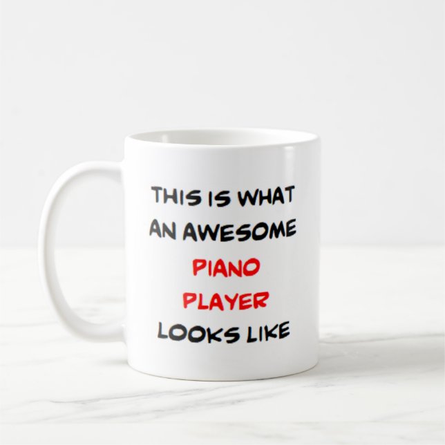 awesome piano player coffee mug (Left)