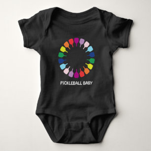 Awesome Pickleball circle with text Baby Bodysuit