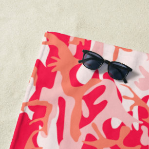 Awesome pink camouflage Pattern Beach Towel