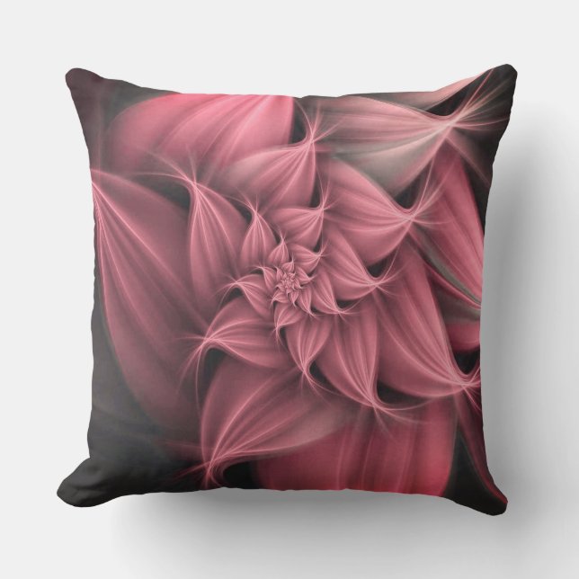 Awesome  pink Flower Fractal  Cushion (Front)