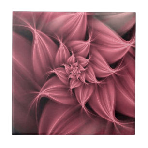 Awesome pink Flower Fractal  Tile
