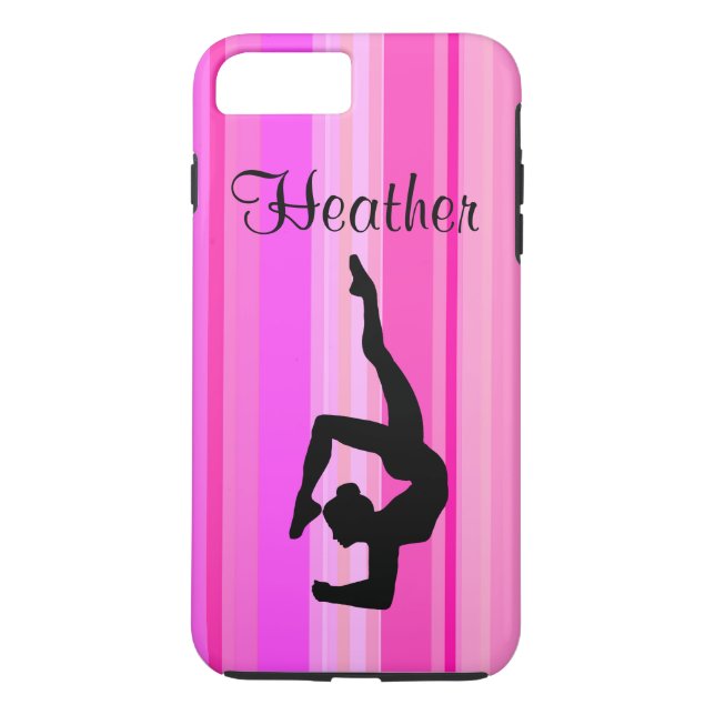AWESOME PINK PERSONALIZED GYMNASTICS PHONE CASE (Back)