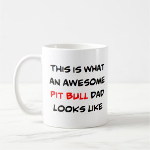 awesome pit bull dad coffee mug