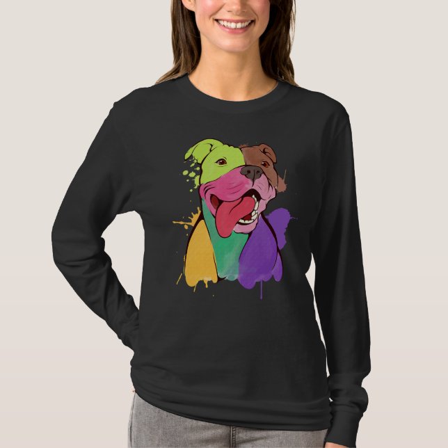 Awesome Pitbull Pit Bull Terrier Print T-Shirt (Front)