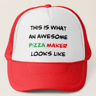 awesome pizza maker trucker hat