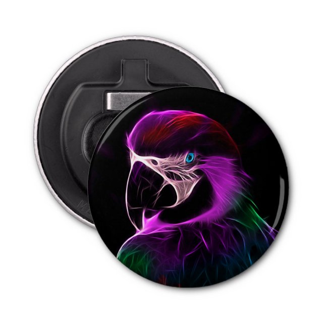 Awesome Plum Glow Parrot Bottle Opener (Front)