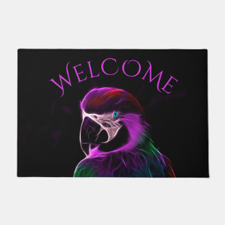 Awesome Plum Glow Parrot Doormat