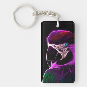 Awesome Plum Glow Parrot Key Ring