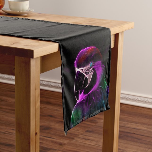 Awesome Plum Glow Parrot Long Table Runner (In Situ)