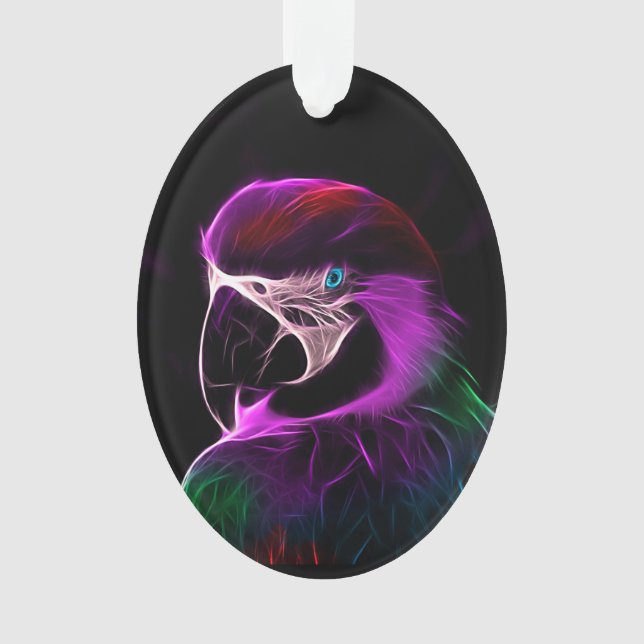 Awesome Plum Glow Parrot Ornament (Front)