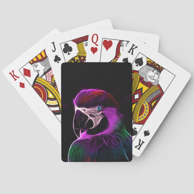 Awesome Plum Glow Parrot Playing Cards (Back)