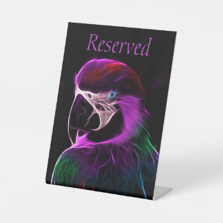 Awesome Plum Glowing Reservation Parrot Pedestal Sign