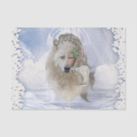 Awesome polarwolf with fairy, polarbear and snow t