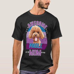 Awesome Poodle Mum Retro Sunset Mother Dog T-Shirt