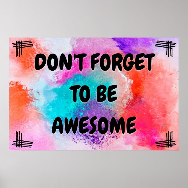 "Awesome" Positive Wall art Poster (Front)