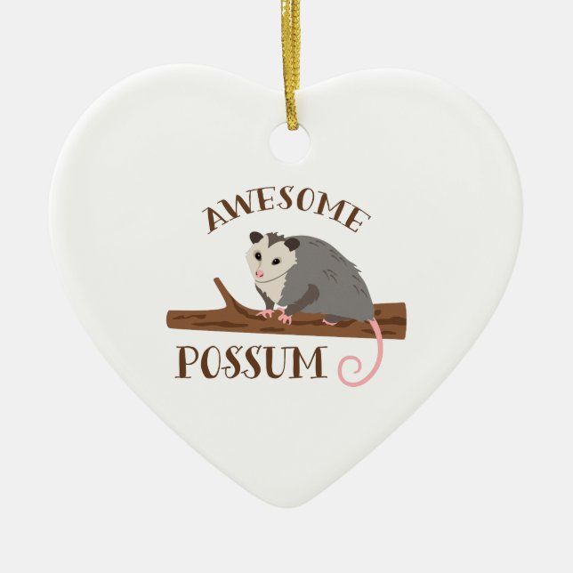 Awesome Possum Ceramic Tree Decoration (Front)