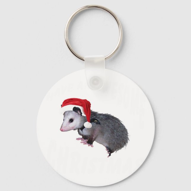 Awesome Possum Christmas Key Ring (Front)