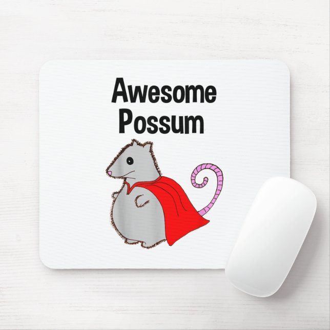 Awesome Possum Funny, Cute. Animal Lover Mouse Pad (With Mouse)