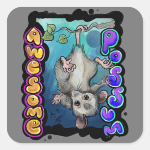 Awesome Possum! Square Sticker