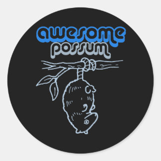 AWESOME POSSUM T-shirt Classic Round Sticker