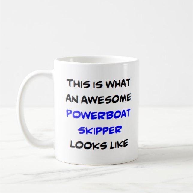 awesome powerboat skipper coffee mug (Left)
