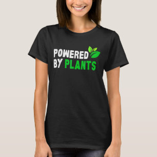 Awesome Powered By Plants Vegan Vegetarian Vegan W T-Shirt