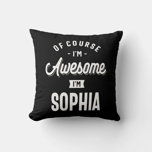 Awesome Princess I'm Sophia Personalised Name Cushion (Front)