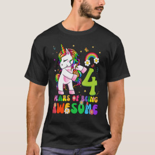 Awesome Princess Unicorn Birthday 4 Year Old Girl T-Shirt