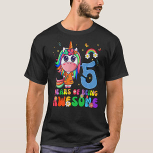 Awesome Princess Unicorn Birthday 5 Year Old Girl T-Shirt