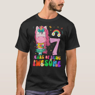 Awesome Princess Unicorn Birthday 7 Year Old Girl T-Shirt