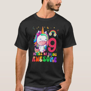 Awesome Princess Unicorn Birthday 9 Year Old Girl T-Shirt