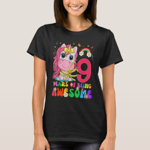 Awesome Princess Unicorn Birthday 9 Year Old Girl T-Shirt