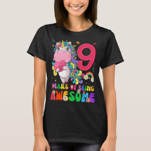 Awesome Princess Unicorn Birthday 9 Year Old Girl T-Shirt