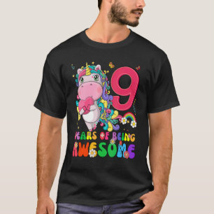 Awesome Princess Unicorn Birthday 9 Year Old Girl T-Shirt