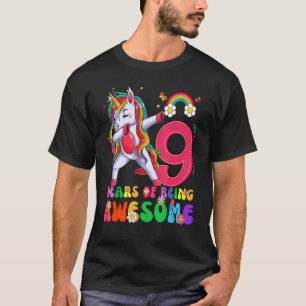 Awesome Princess Unicorn Birthday 9 Year Old Girl  T-Shirt