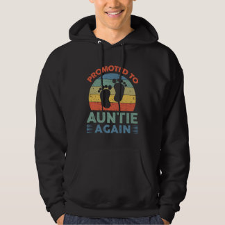 Awesome Promoted To Aunt Again Vintage Retro Aunti Hoodie