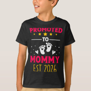 Awesome Promoted To Mommy 2026 Pregnancy Announcem T-Shirt