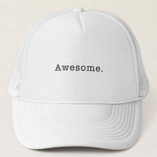 Awesome Quote Template Blank black white Trucker Hat