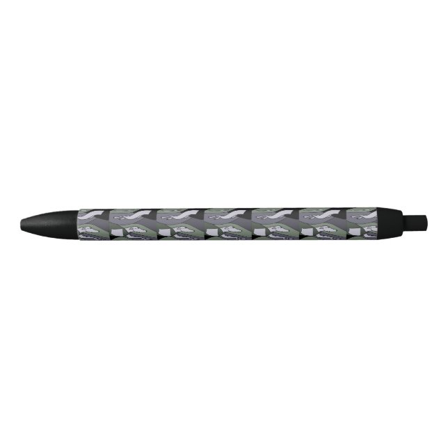 Awesome Racing Greyhound Abstract Art Black Ink Pen (Front)