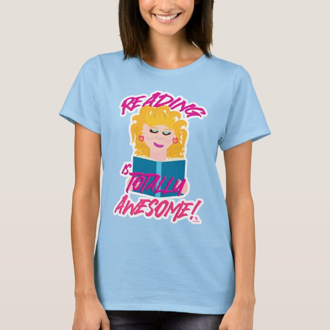  Awesome Reading Retro Book Love Cartoon T-Shirt (Front)