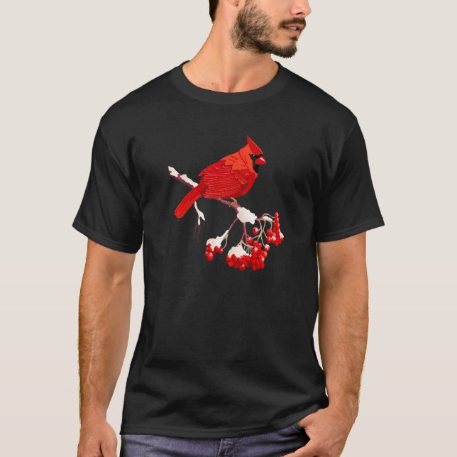 Awesome Red Cardinal Birds  Nature   Women Men T-Shirt (Front)