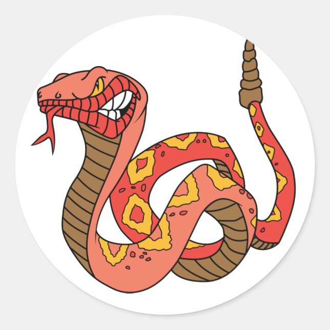 Awesome Red Rattlesnake Classic Round Sticker (Front)