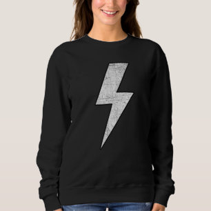 Awesome Retro Front & Back BLACK & WHITE Lightning Sweatshirt