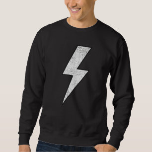 Awesome Retro Front & Back BLACK & WHITE Lightning Sweatshirt