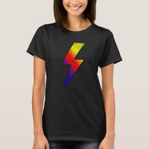 Awesome Retro Front & Back COLD BLACK FIRE Lightni T-Shirt