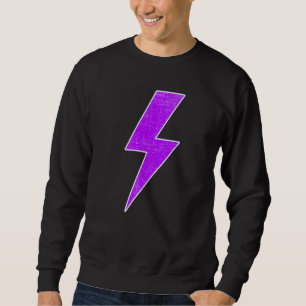 Awesome Retro Front & Back PURPLE & WHITE Lightnin Sweatshirt